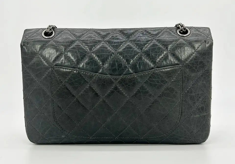Chanel Grey Aged Calfskin Anniversary 2.55 Reissue 227 Double Flap Bag