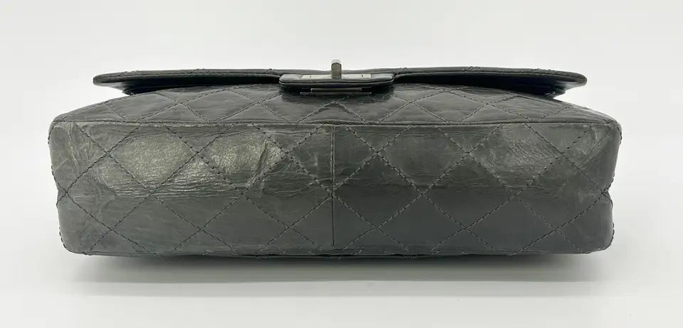 Chanel Grey Aged Calfskin Anniversary 2.55 Reissue 227 Double Flap Bag