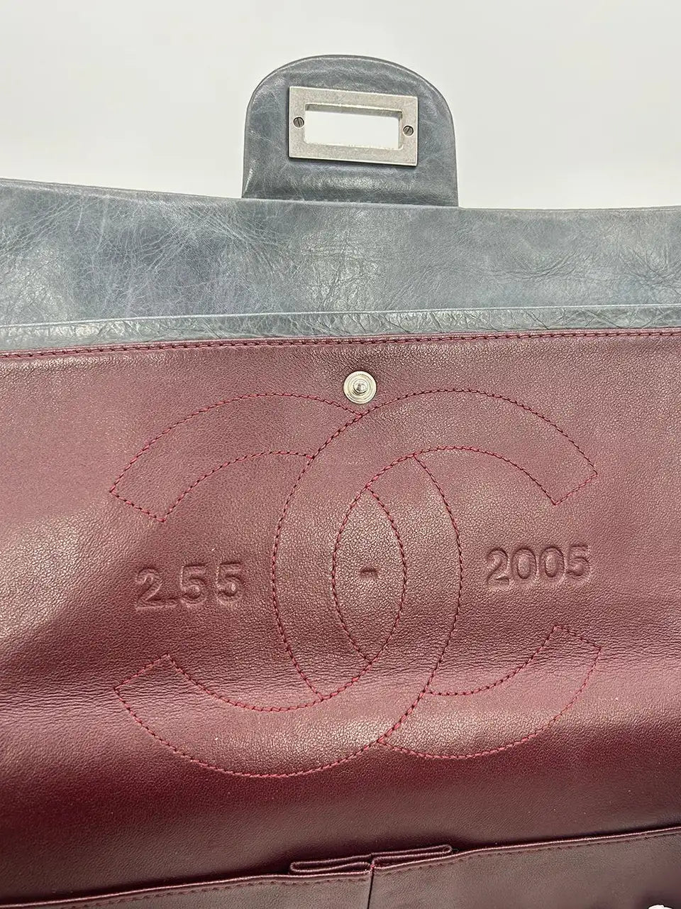 Chanel Grey Aged Calfskin Anniversary 2.55 Reissue 227 Double Flap Bag