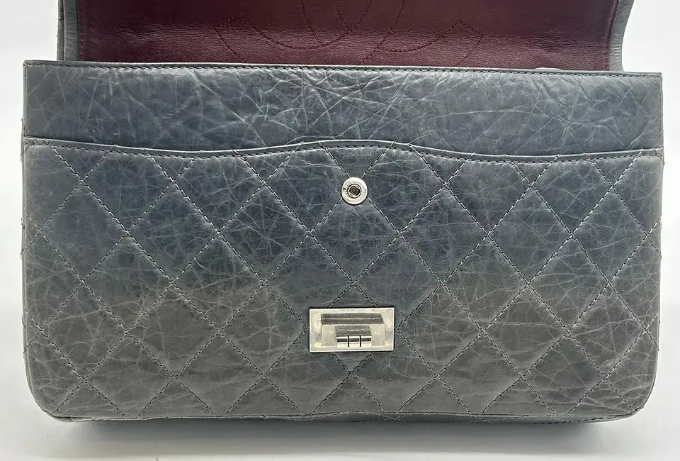 Chanel Grey Aged Calfskin Anniversary 2.55 Reissue 227 Double Flap Bag