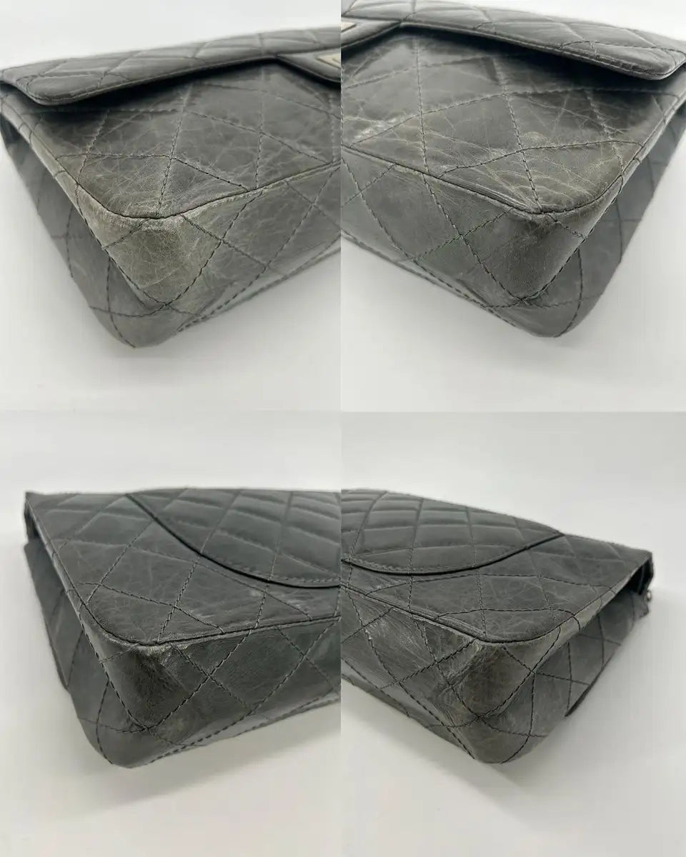 Chanel Grey Aged Calfskin Anniversary 2.55 Reissue 227 Double Flap Bag