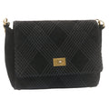 CHANEL Turn Lock Shoulder Bag Suede Black CC  18959