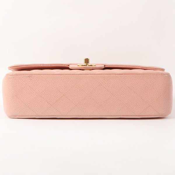 Chanel Around 2003 Made Caviar Skin Classic Flap Chain Bag 25Cm Pink
