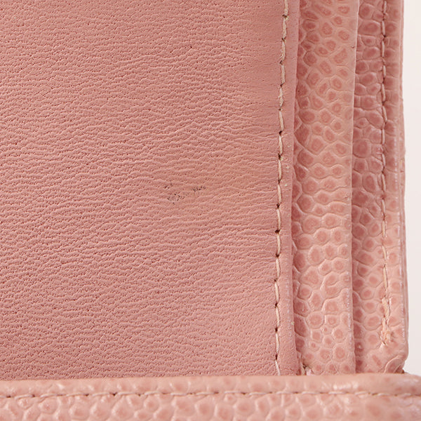 Chanel Around 2003 Made Caviar Skin Classic Flap Chain Bag 25Cm Pink