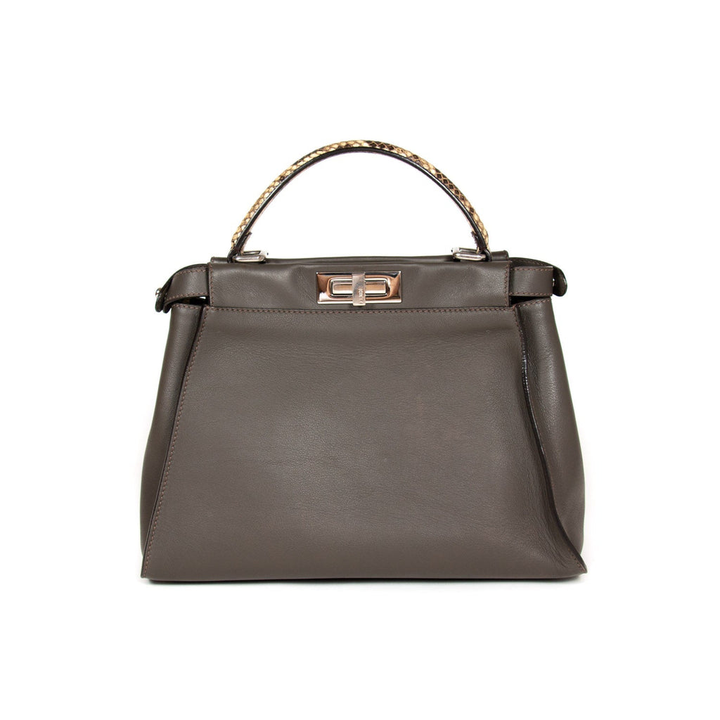Fendi Python Trim Medium Peekaboo Bag