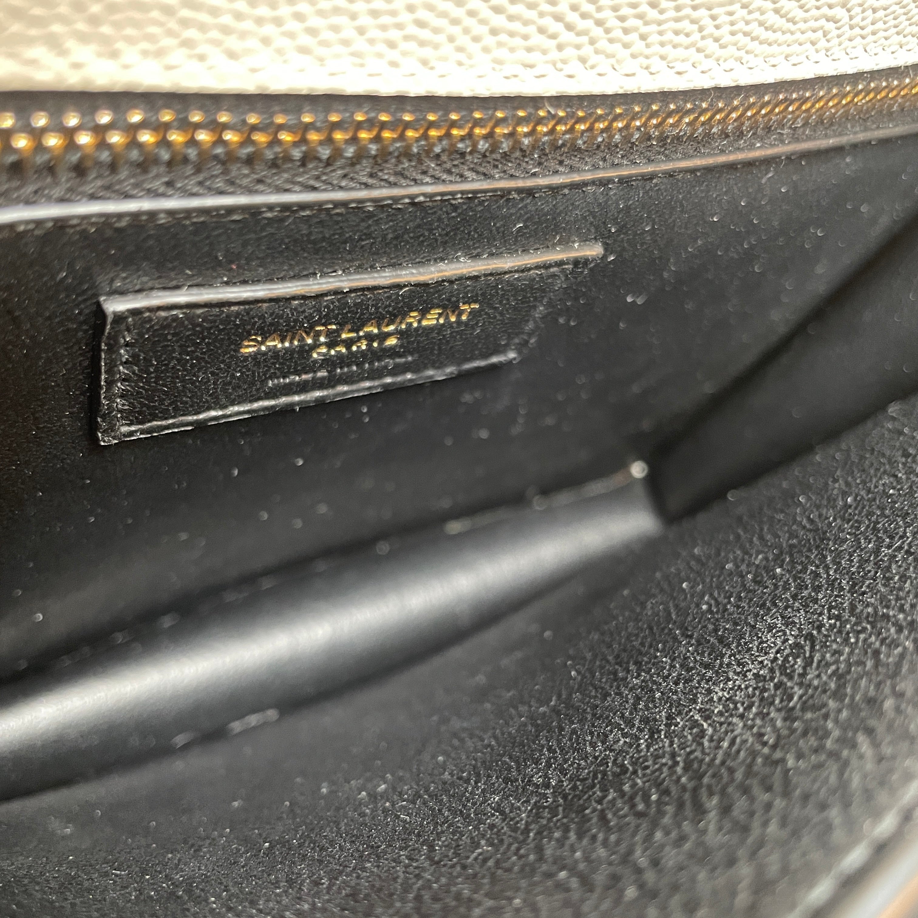 SAINT LAURENT Cassandra Medium Chain Bag- Blanc Vintage