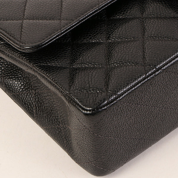 CHANEL Around 2000 Made Caviar Skin Classic Flap Chain Bag 25Cm Black