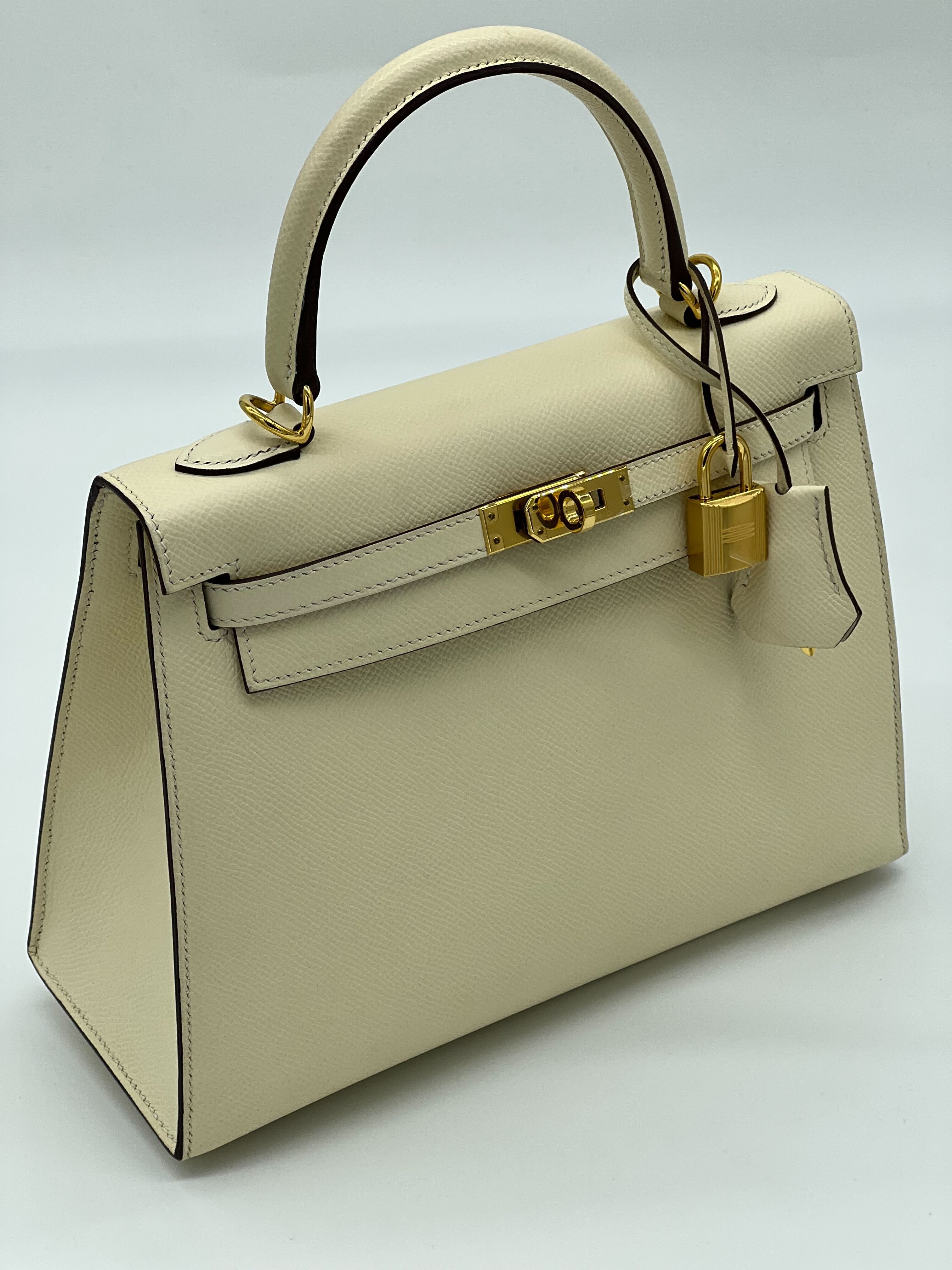 Hermes Kelly 25 Sellier Nata Epsom Gold Hardware