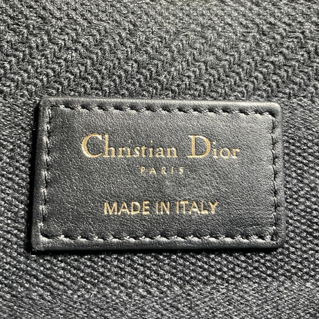 DIOR Canvas Embroidered Cannage Medium Lady D-Lite -Black- OUTLET ITEM FINALSALE