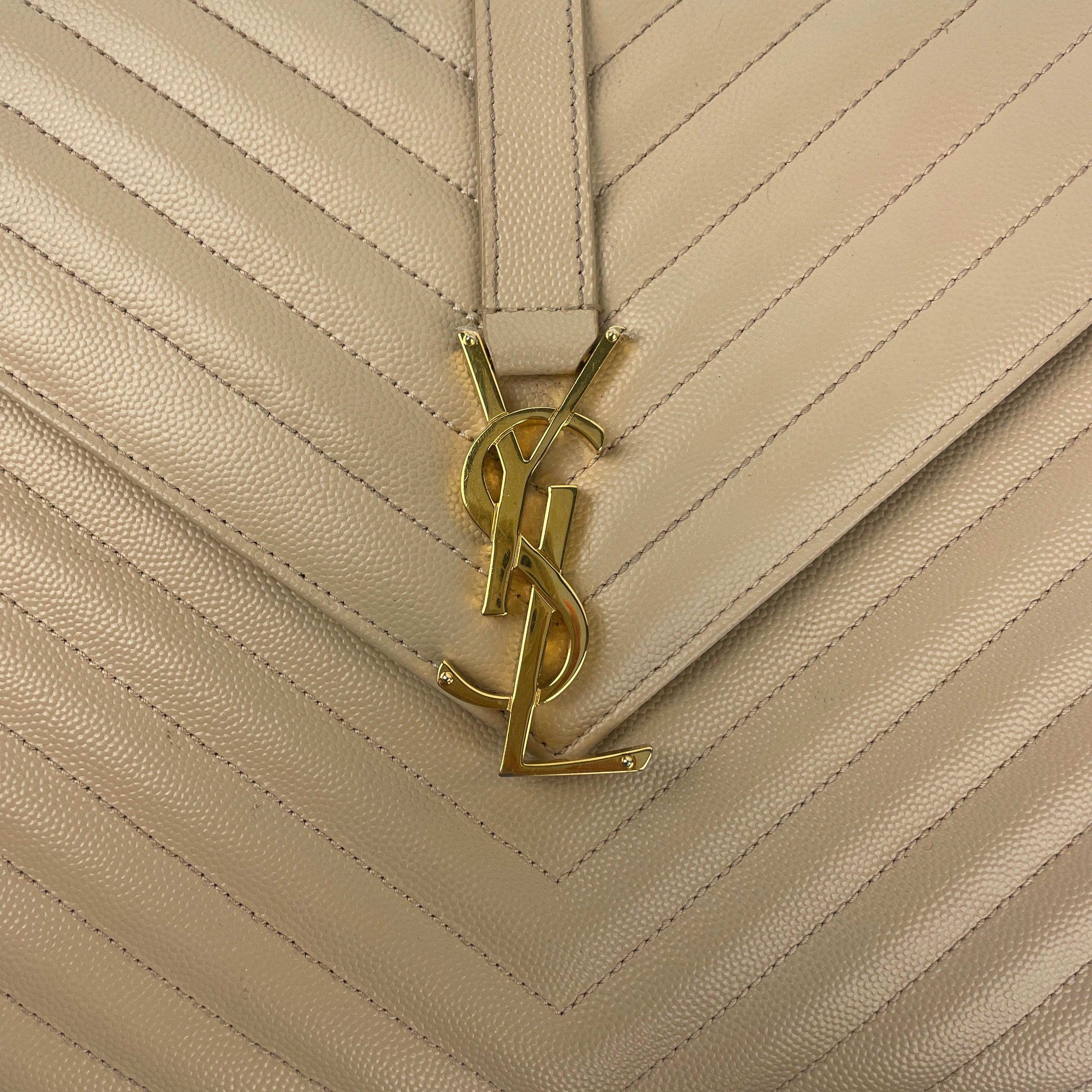 SAINT LAURENT Grain de Poudre Classic Large Monogram Envelope Bag