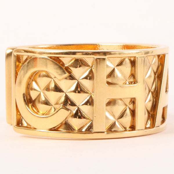 CHANEL 1997 Made Matelasse Stitch Logo Bangle