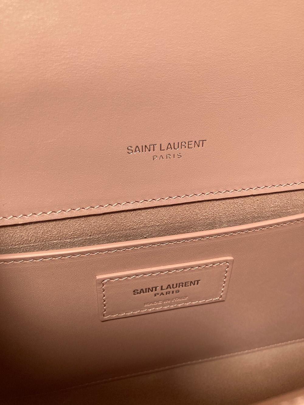 SAINT LAURENT MEDIUM KATE MONOGRAM TASSEL BAG IN PALE PINK Medium Kate Monogram Tassel Bag in Pale Pink