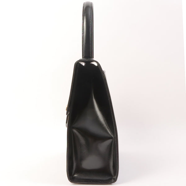YVES SAINT LAURENT Logo Plate Top Handle Bag Black