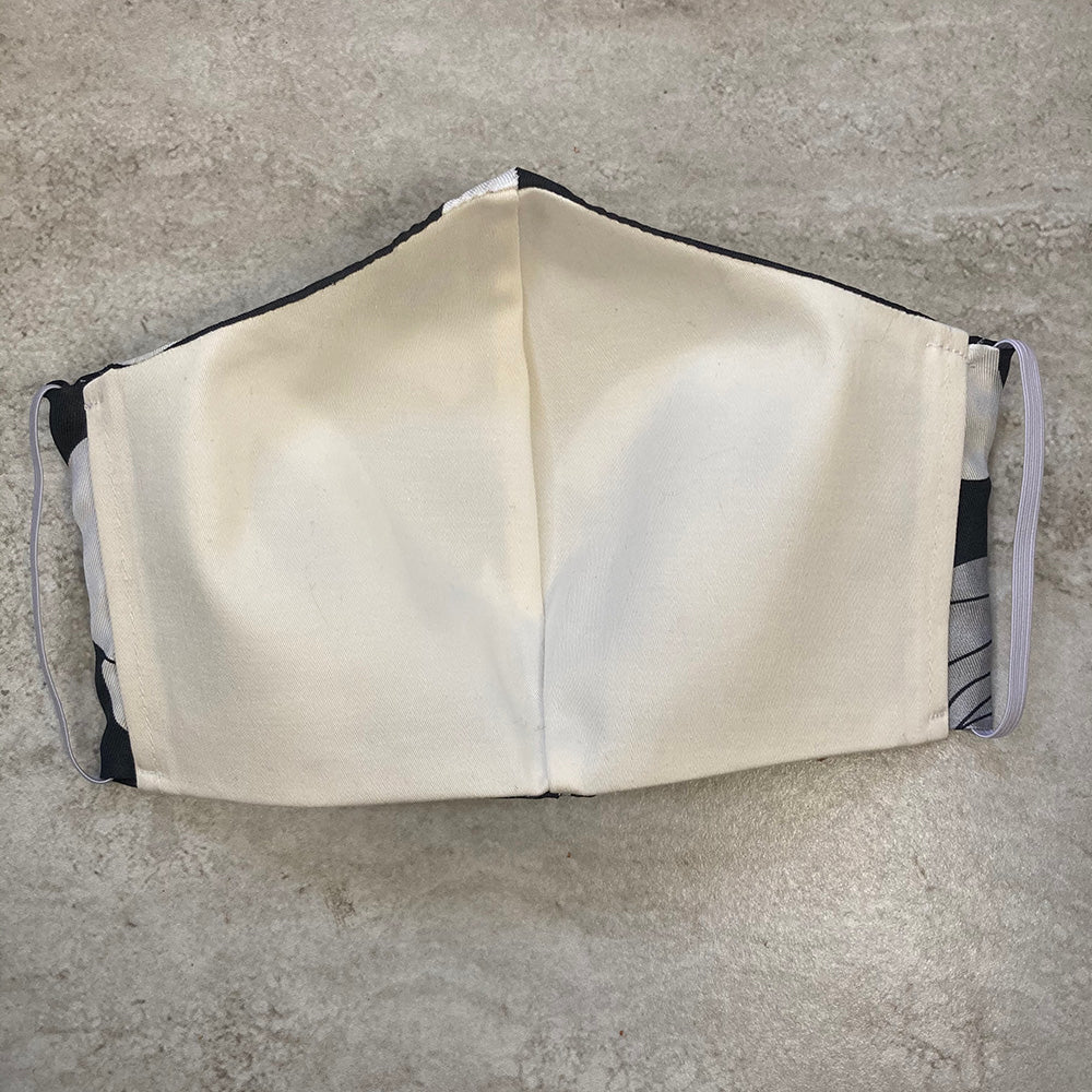Chanel Black and White CC Logo Silk Scarf Face Mask