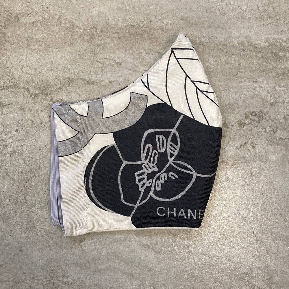 Chanel Camellia Silk Scarf Face Mask