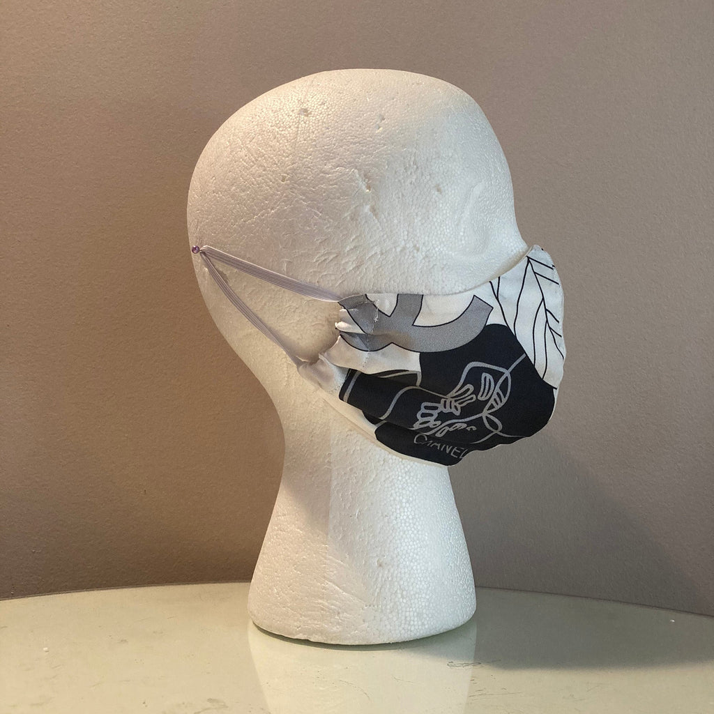 Chanel Camellia Silk Scarf Face Mask