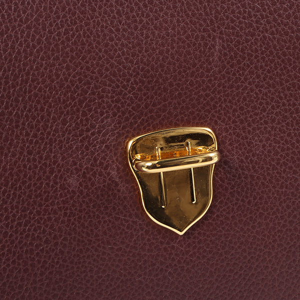 YVES SAINT LAURENT Diamond Cutout Logo Plate 2Way Bag Bordeaux