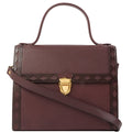 YVES SAINT LAURENT Diamond Cutout Logo Plate 2Way Bag Bordeaux