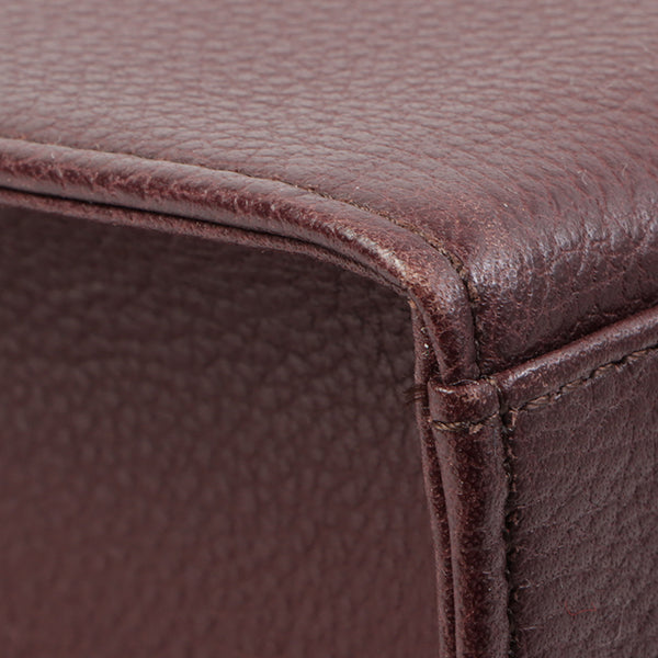 YVES SAINT LAURENT Diamond Cutout Logo Plate 2Way Bag Bordeaux