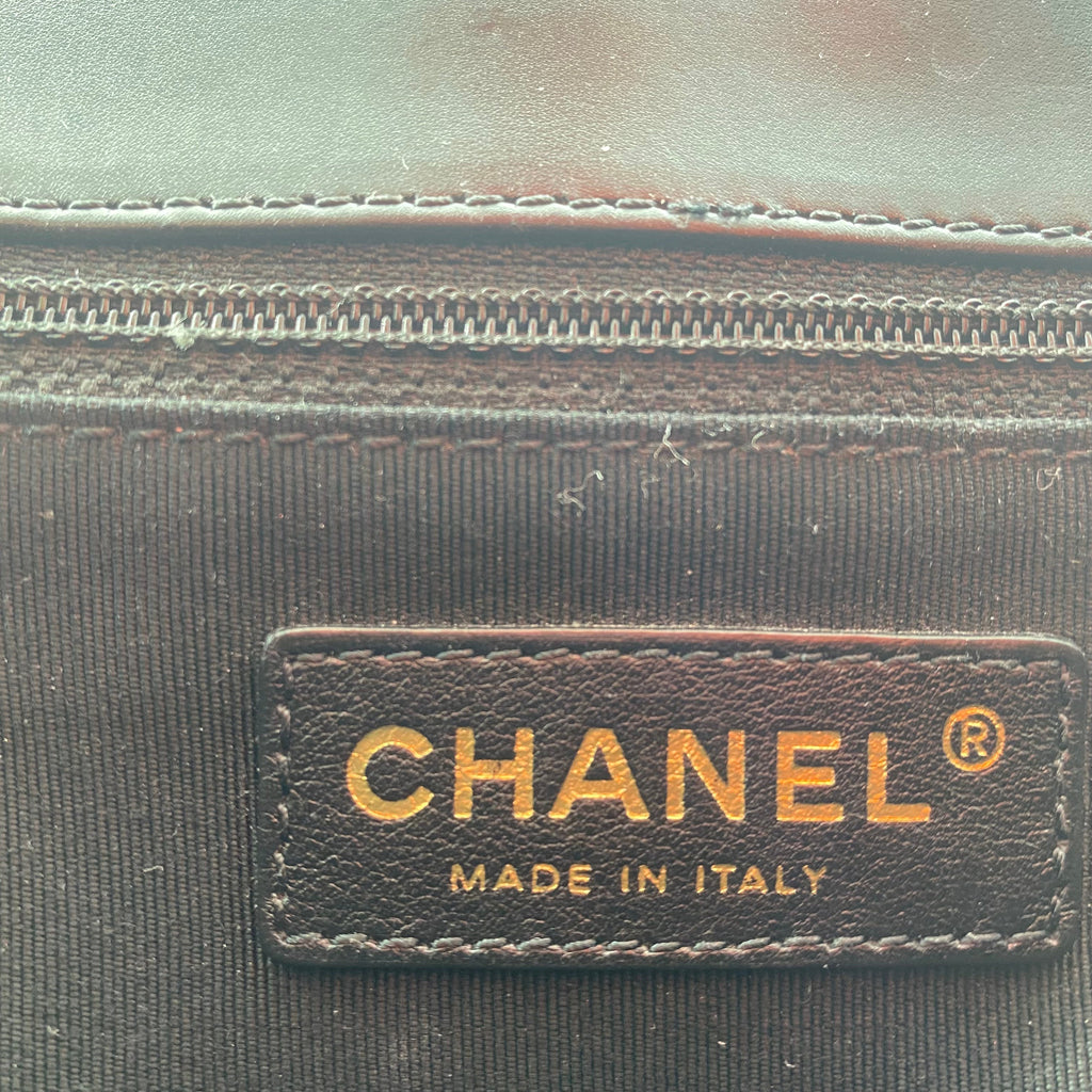 Chanel glazed leather le boy flap bag TWS