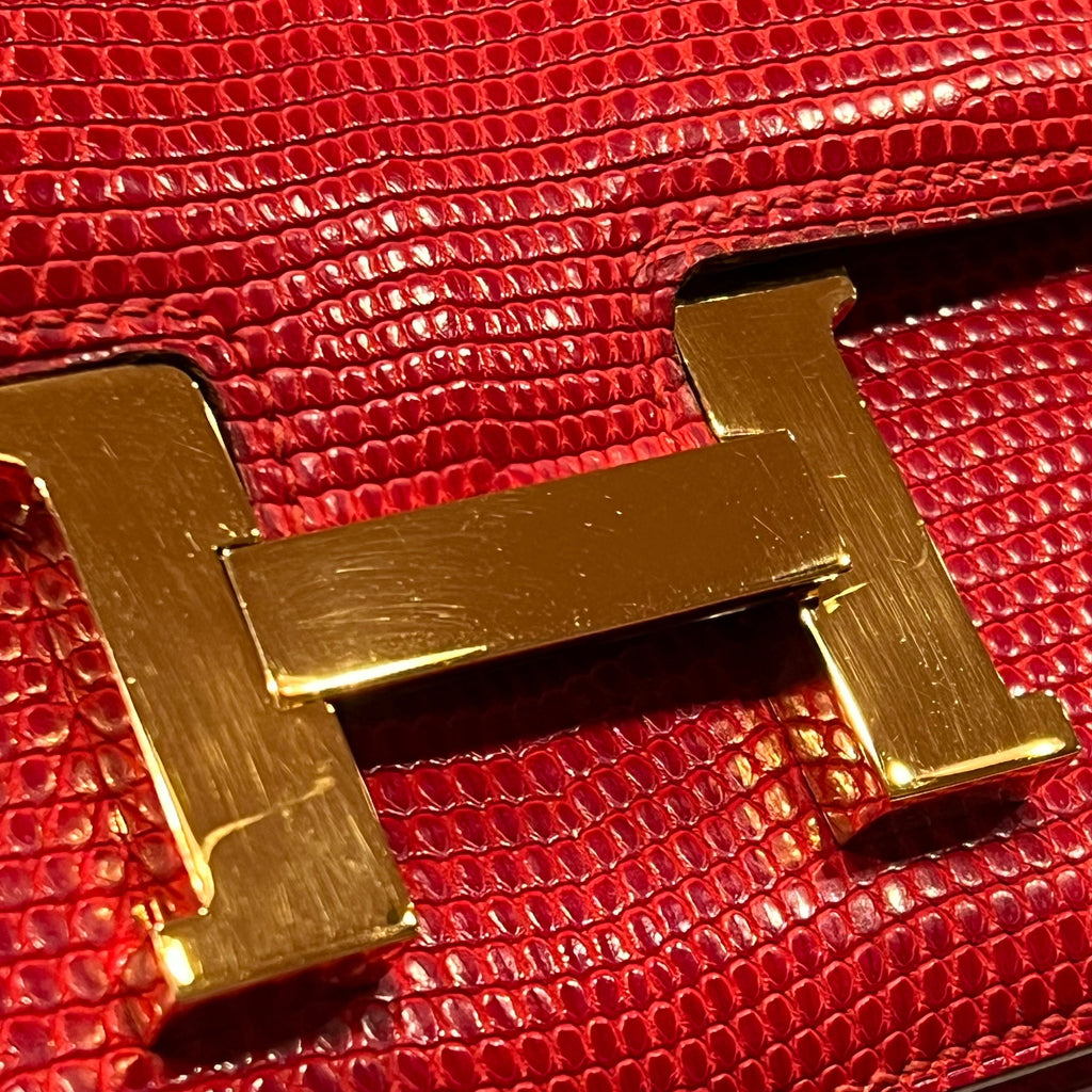 HERMES MINI CONSTANCE 18 Rouge Lizard