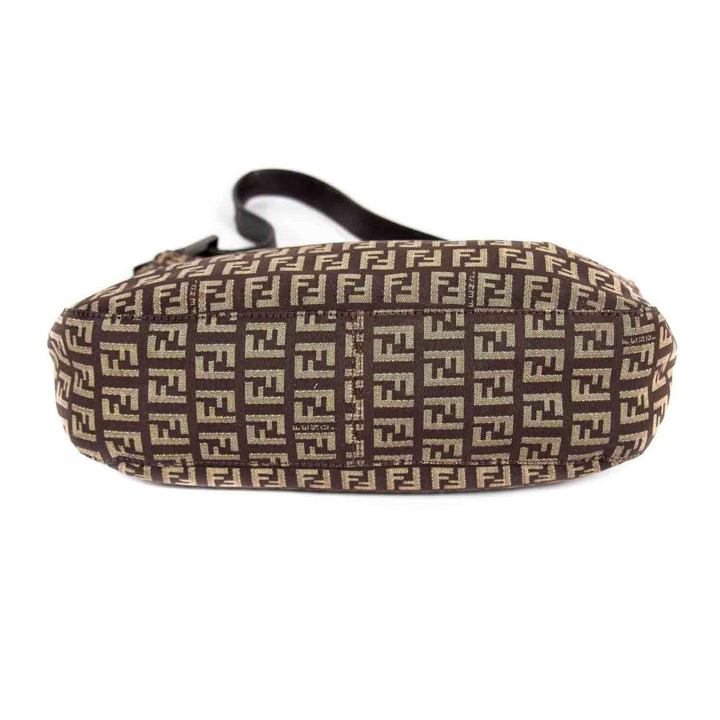 Fendi Leather Trimmed Zucca Baguette