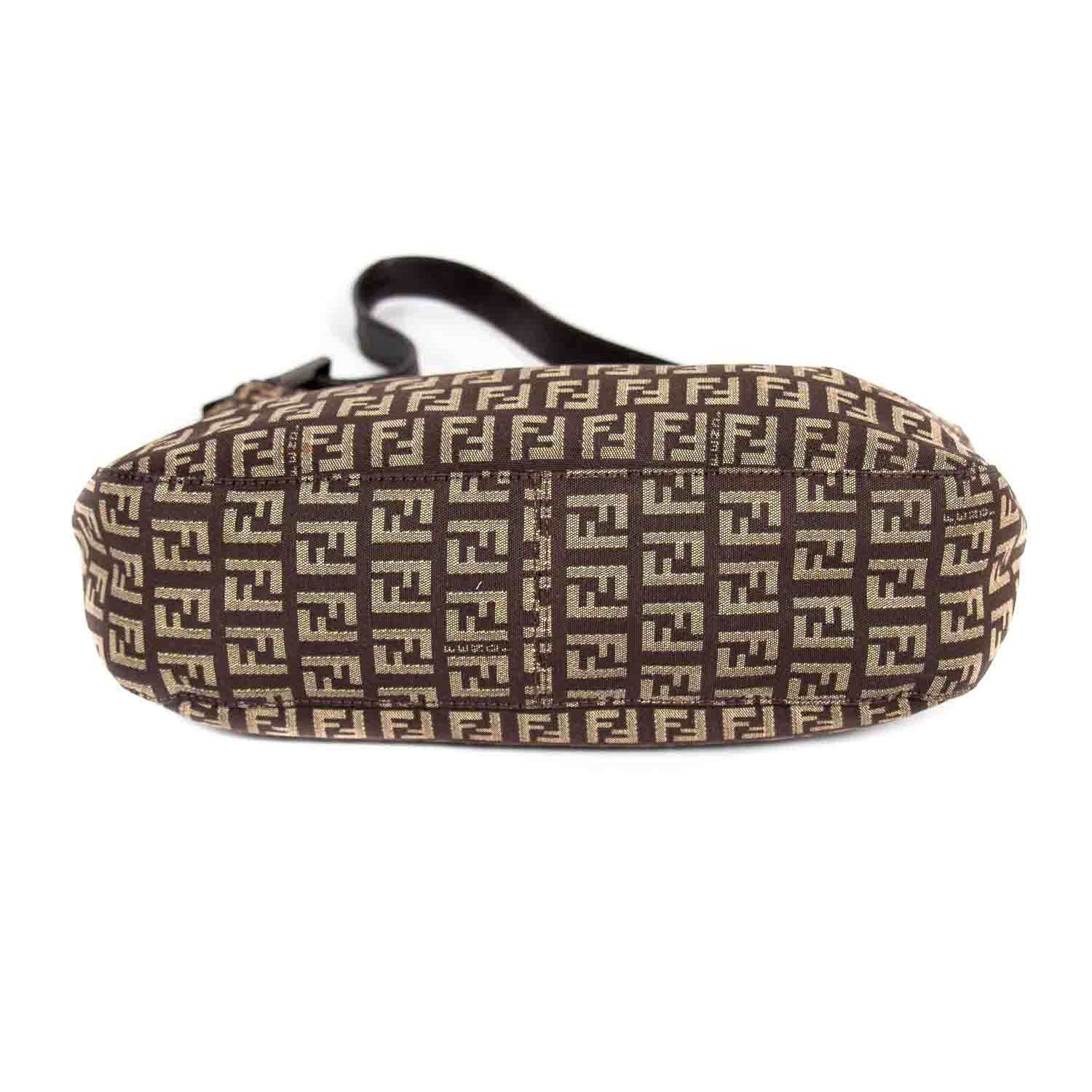 Fendi Leather Trimmed Zucca Baguette