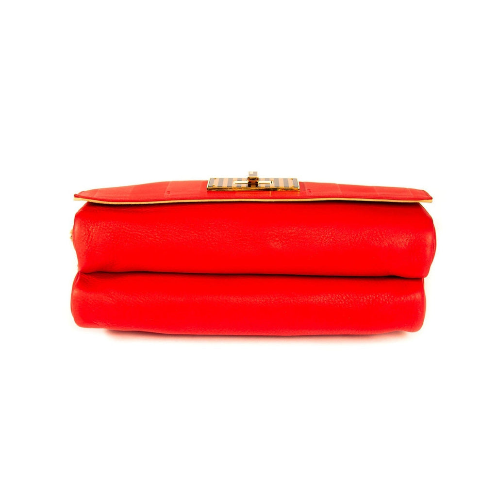 Fendi Claudia Leather Large Flap