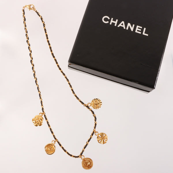 CHANEL 1996 Made Mini Cc Mark Multi Charm Necklace Black