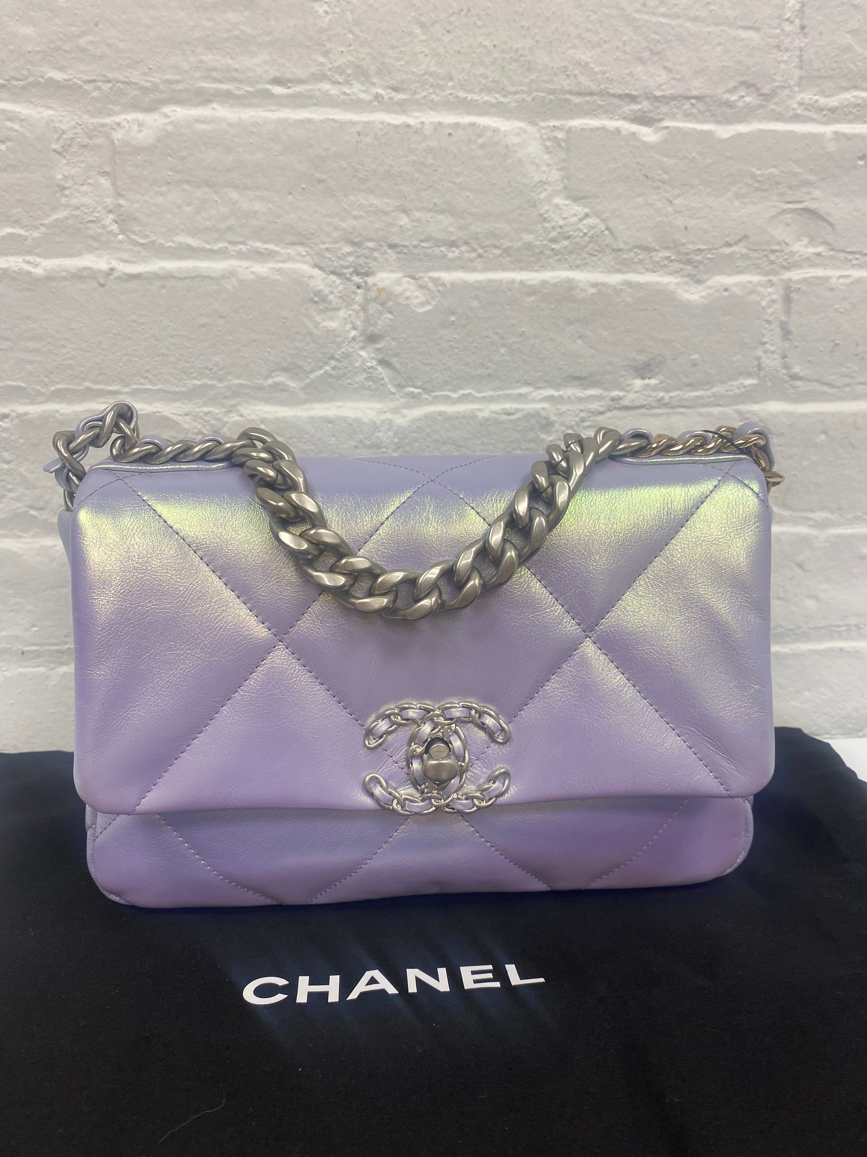Chanel Light Purple Iridescent 19 Flap Bag MW
