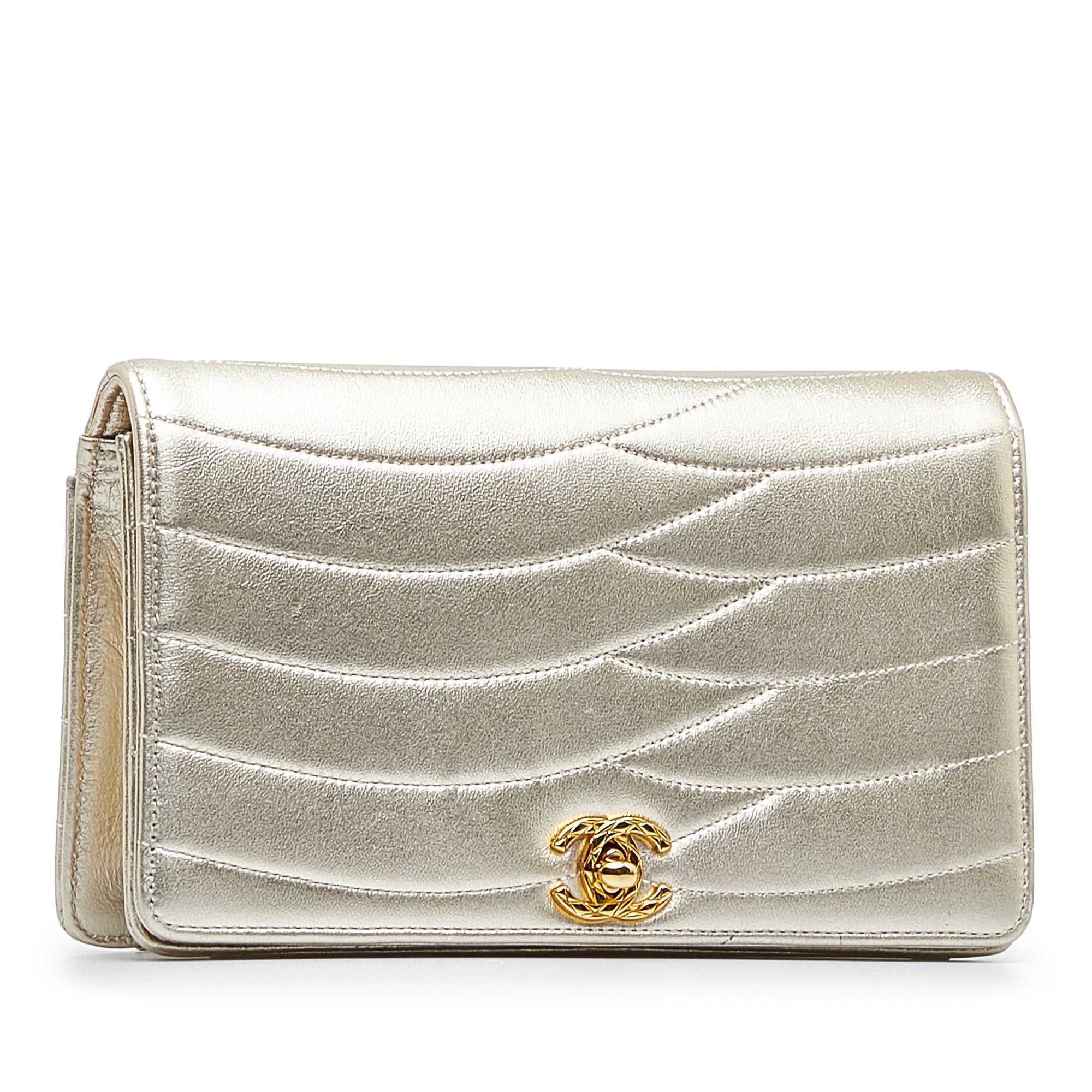 CHANEL CC Leather Clutch Bag