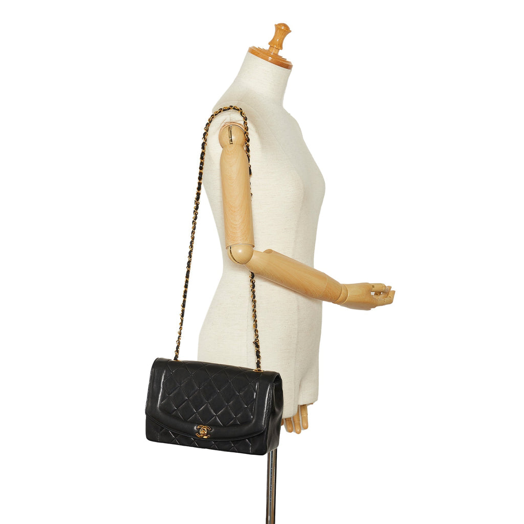 CHANEL Medium Lambskin Diana Flap Crossbody Bag