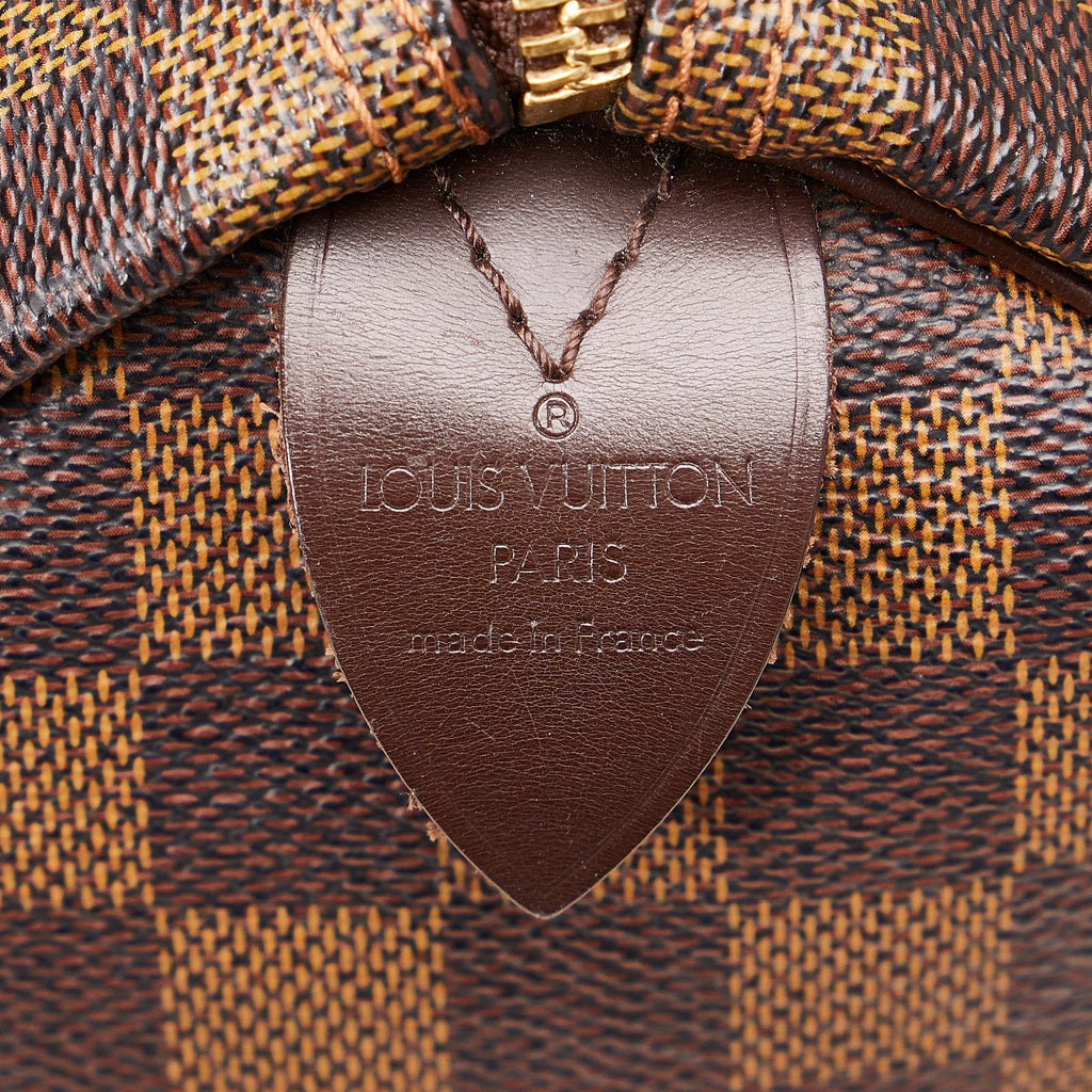 LOUIS VUITTON Damier Ebene Speedy 25 Boston Bag