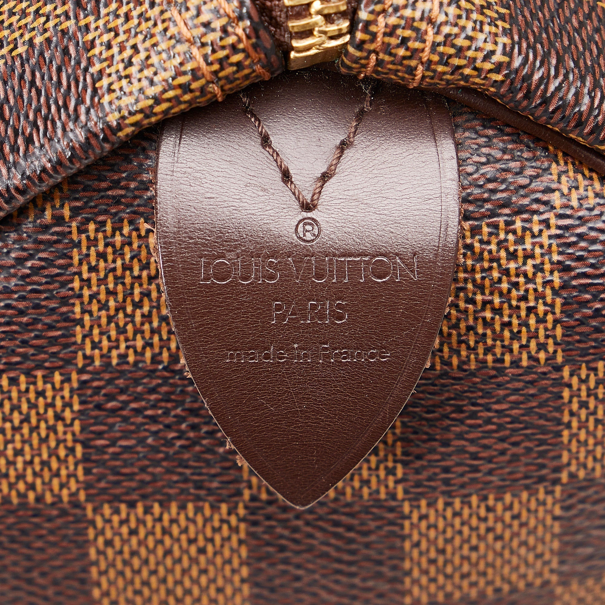 LOUIS VUITTON Damier Ebene Speedy 25 Boston Bag