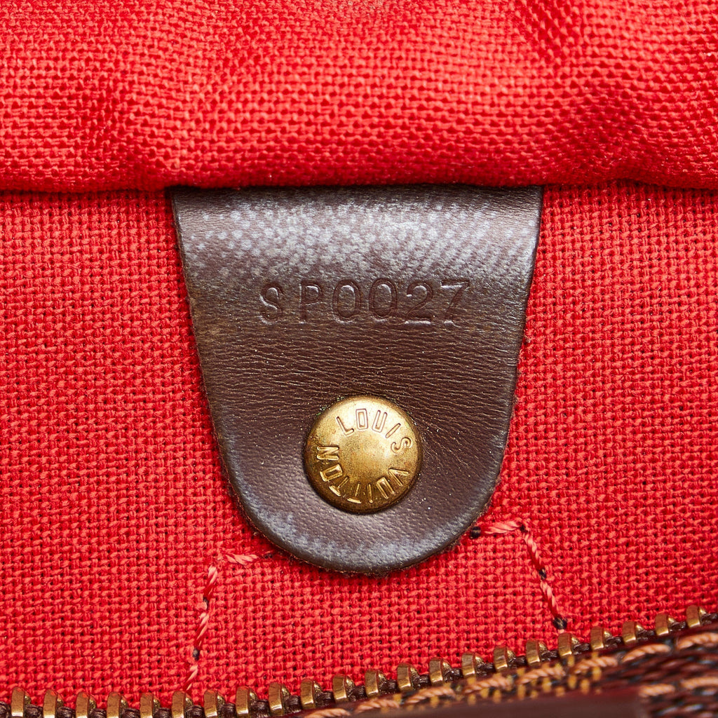 LOUIS VUITTON Damier Ebene Speedy 25 Boston Bag
