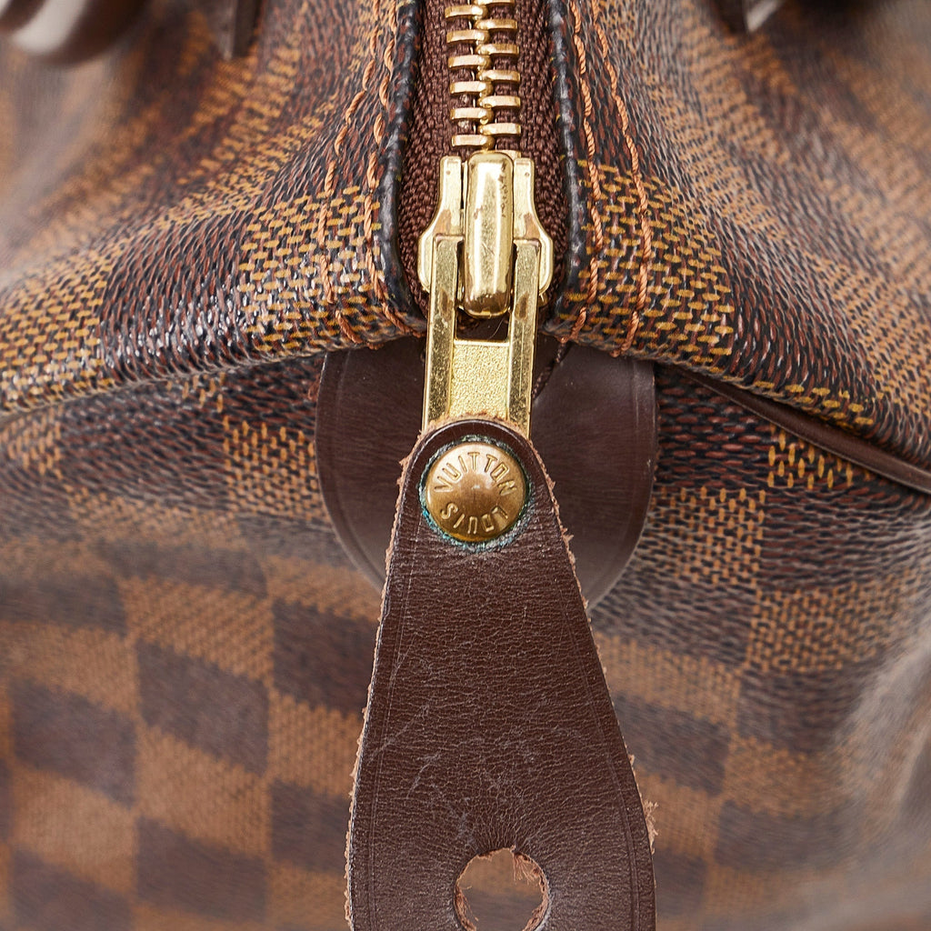 LOUIS VUITTON Damier Ebene Speedy 25 Boston Bag