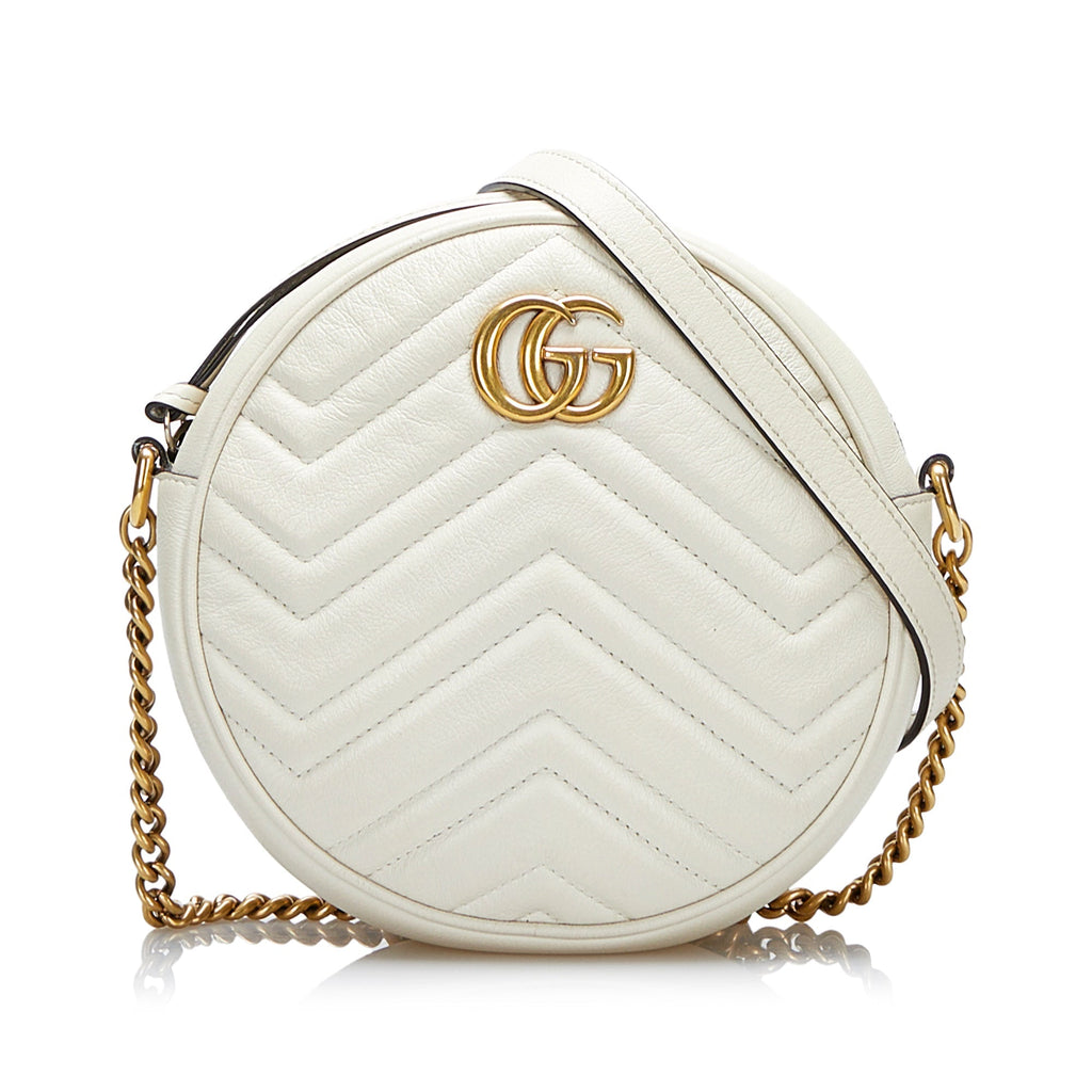 Gucci GG Marmont Round White Matelassé