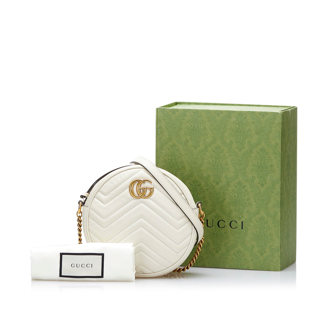 Gucci GG Marmont Round White Matelassé