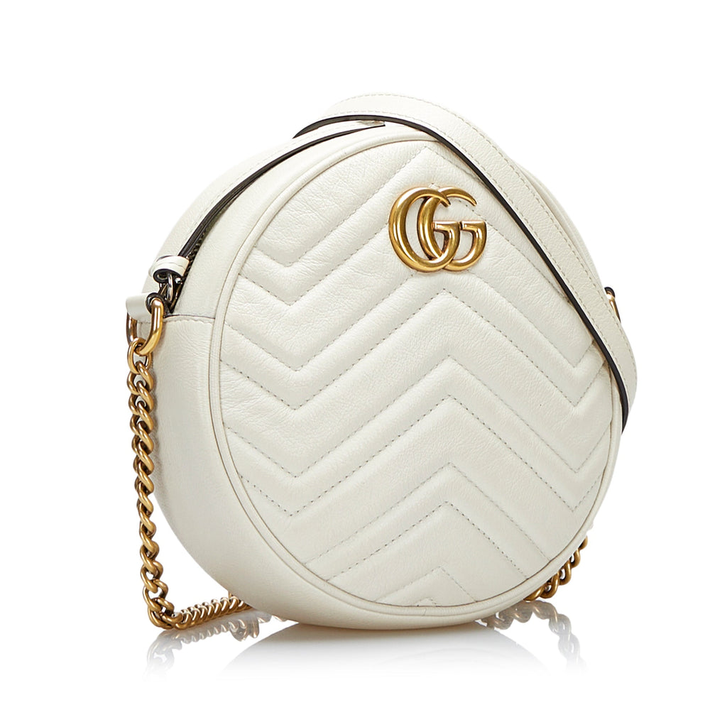 Gucci GG Marmont Round White Matelassé