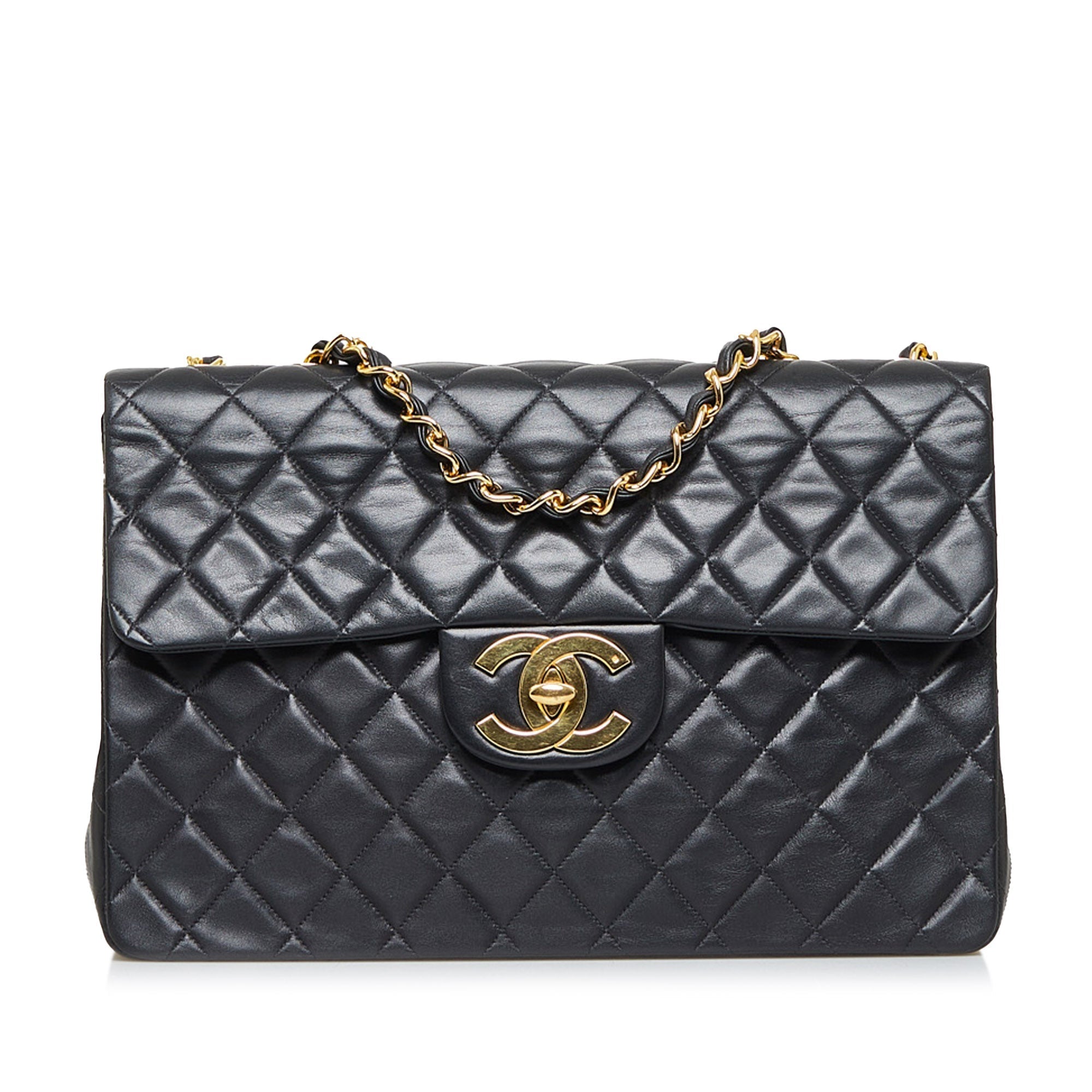 CHANEL Maxi Classic Lambskin Single Flap Shoulder Bag