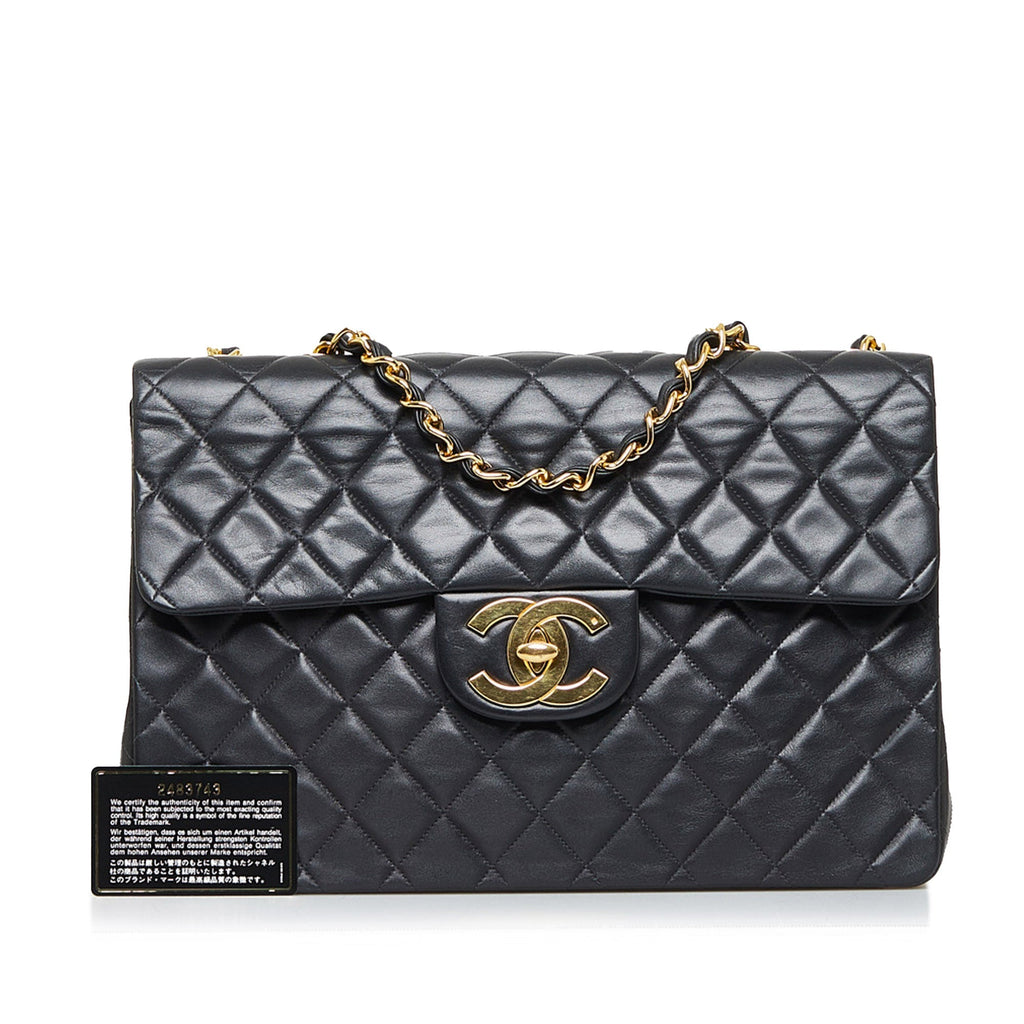 CHANEL Maxi Classic Lambskin Single Flap Shoulder Bag