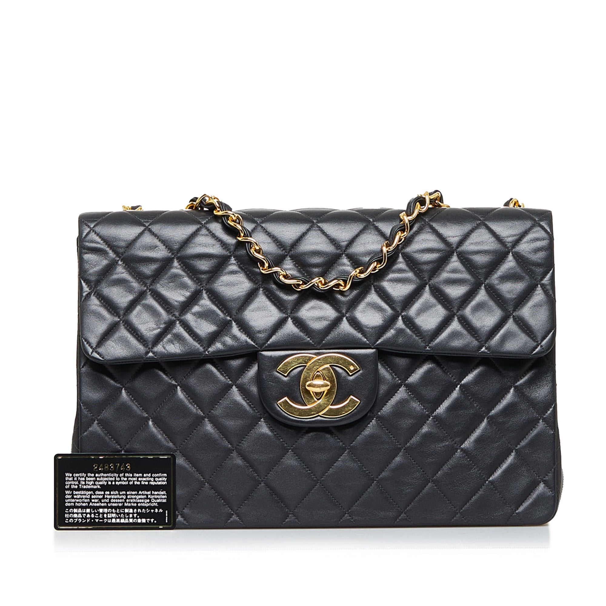 CHANEL Maxi Classic Lambskin Single Flap Shoulder Bag