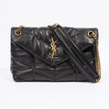 Saint Laurent Lou Lou Puffer Black Calfskin Leather Small