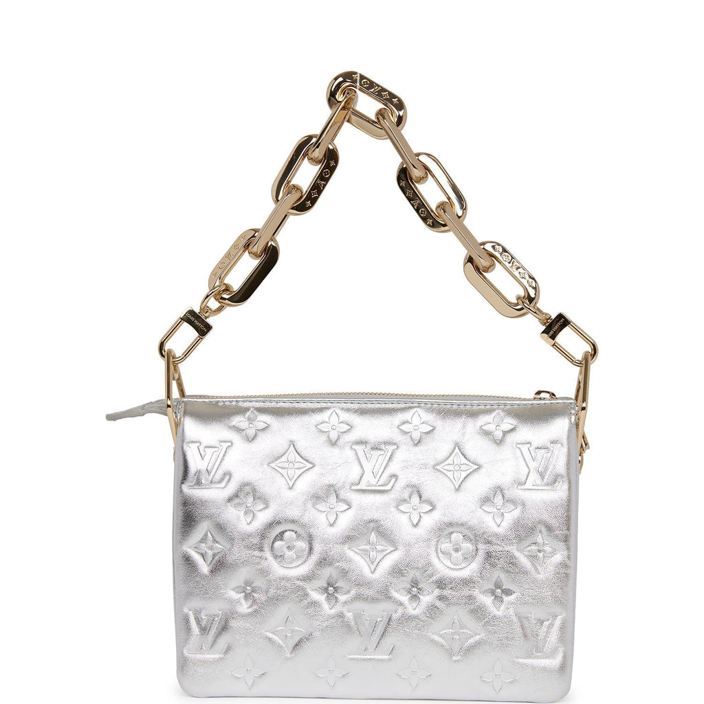 Louis Vuitton Silver Sequin Monogram Coussin BB