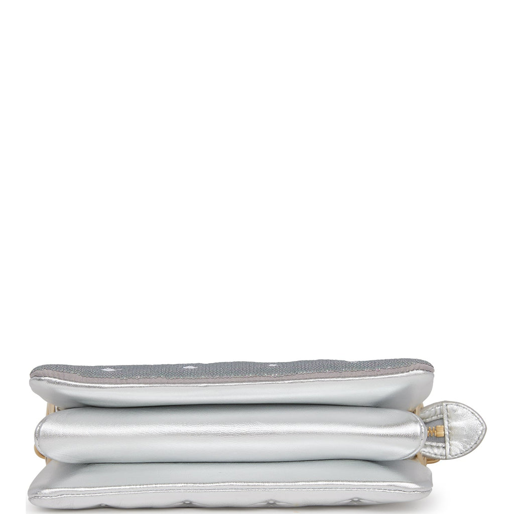 Louis Vuitton Silver Sequin Monogram Coussin BB