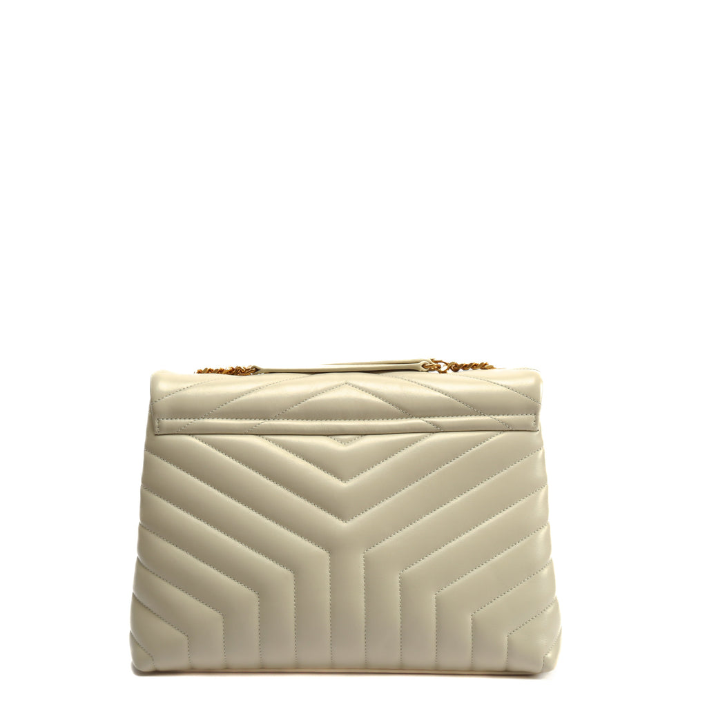 SAINT LAURENT Lou Lou Medium Flap Off White