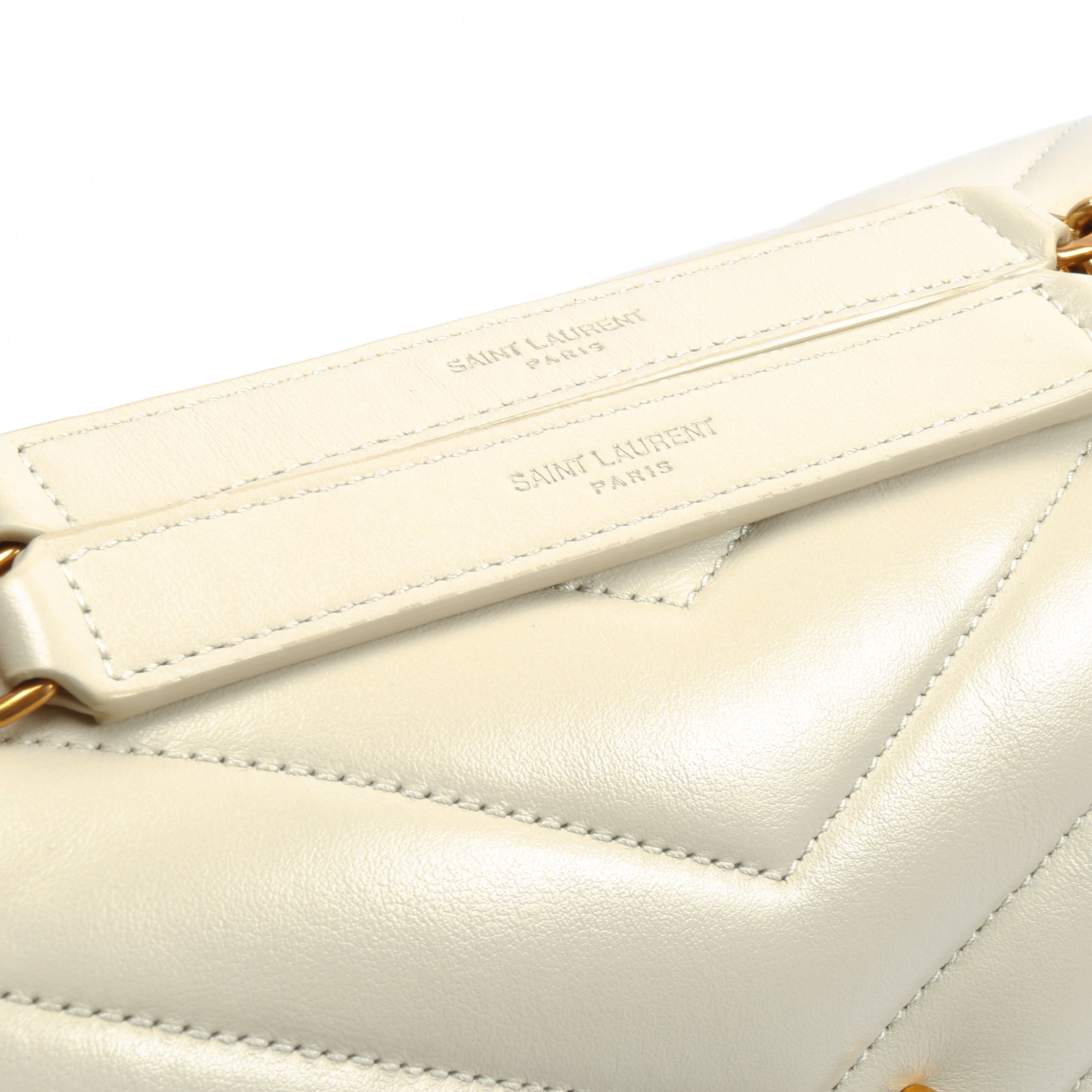 SAINT LAURENT Lou Lou Medium Flap Off White
