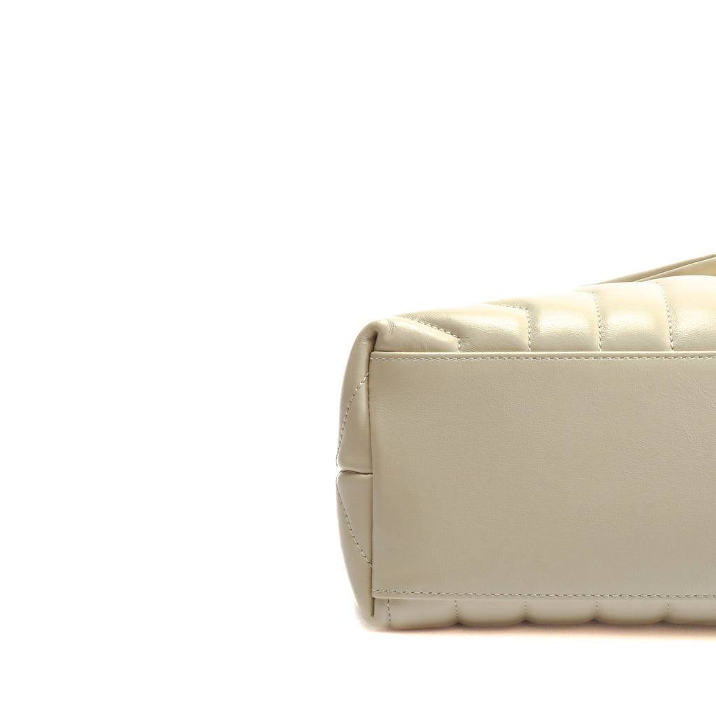 SAINT LAURENT Lou Lou Medium Flap Off White