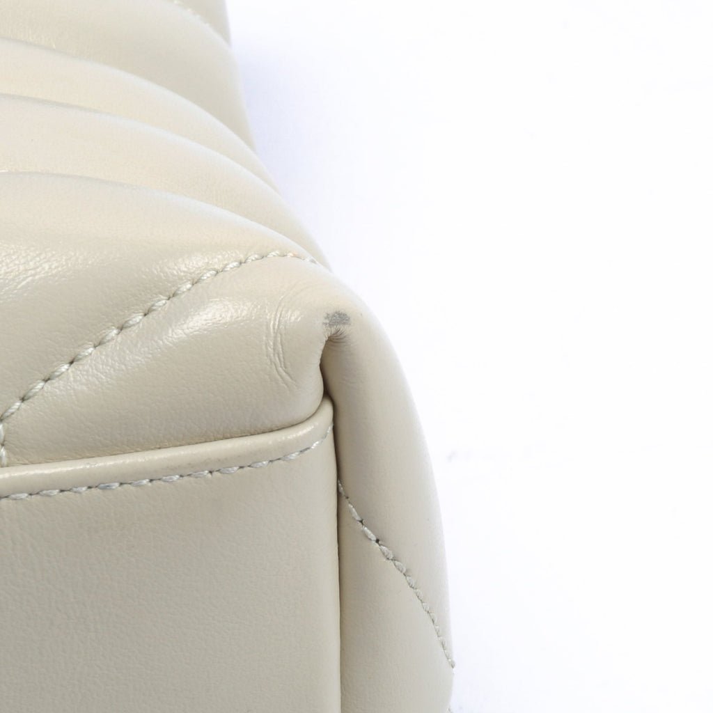 SAINT LAURENT Lou Lou Medium Flap Off White