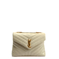SAINT LAURENT Lou Lou Medium Flap Off White
